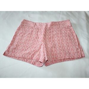 Ann Taylor Loft Outlet Floral Embroidered 4" Shorts Womens Chino Pink 0